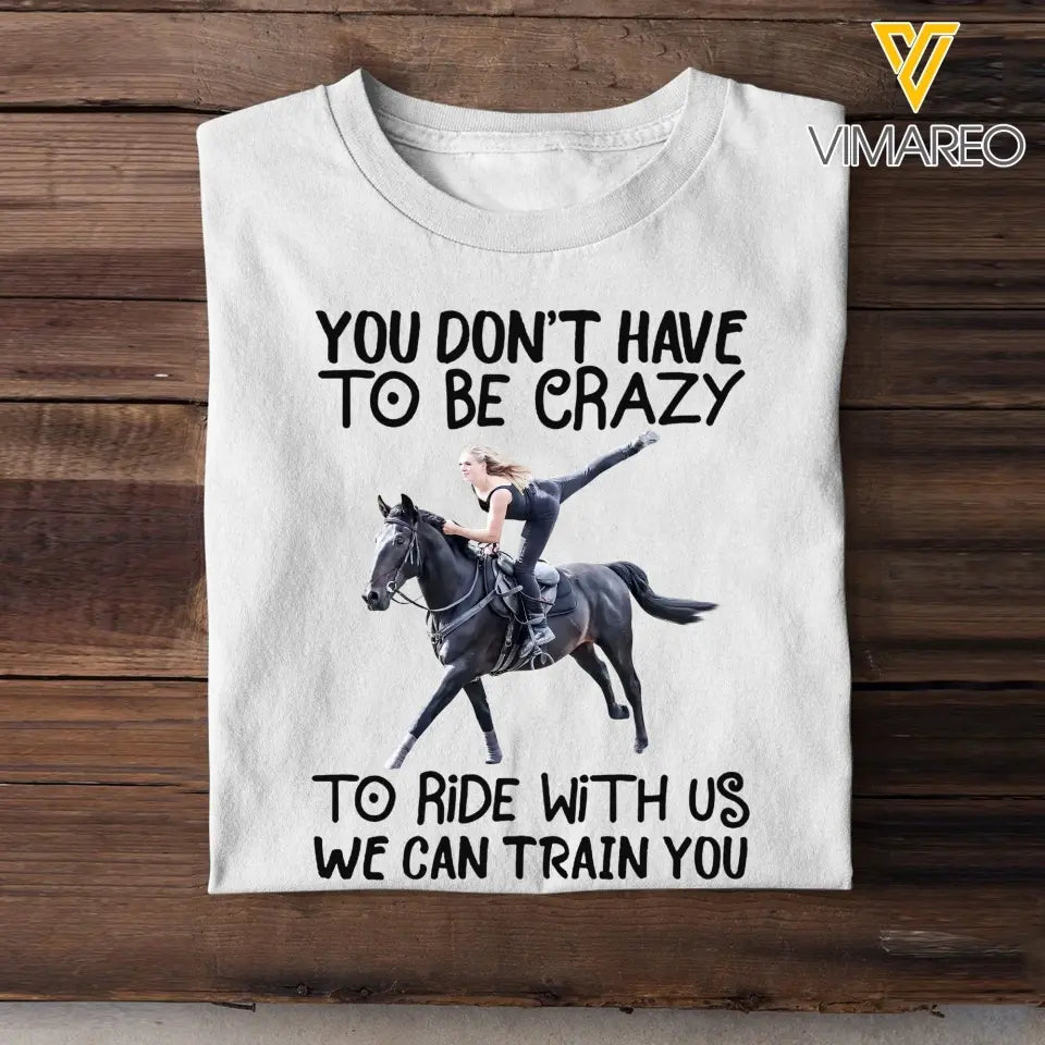 Personalized Upload Your Horse Riding Photo T-shirt Printed MTHPN0407