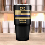 Personalized US Police Department with Name Black Mug or Tumbler 30oz Printed 23JUL-HQ05