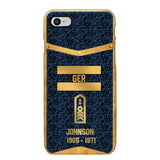 Personalized Royal Golden German Veteran Phonecase Printed