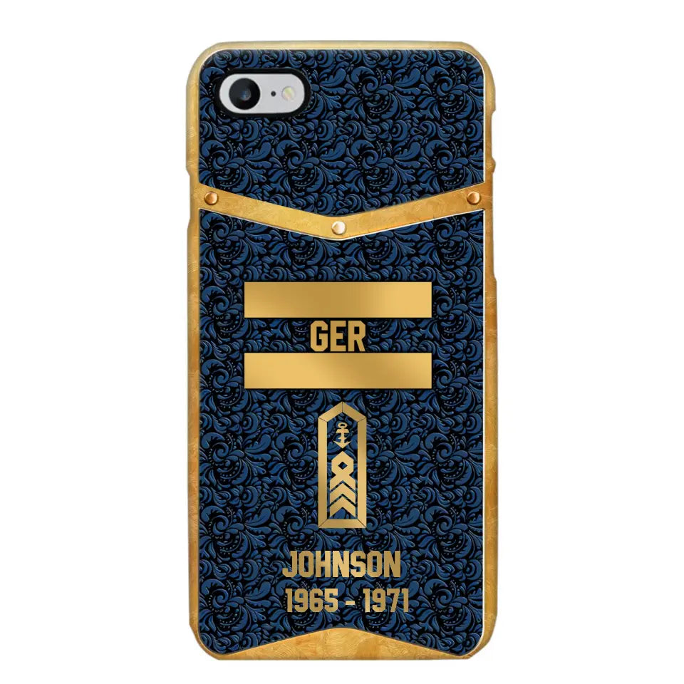 Personalized Royal Golden German Veteran Phonecase Printed