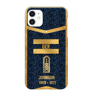 Personalized Royal Golden German Veteran Phonecase Printed