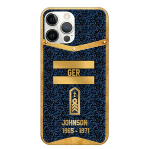 Personalized Royal Golden German Veteran Phonecase Printed