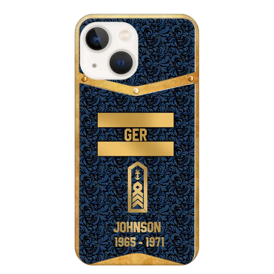 Personalized Royal Golden German Veteran Phonecase Printed