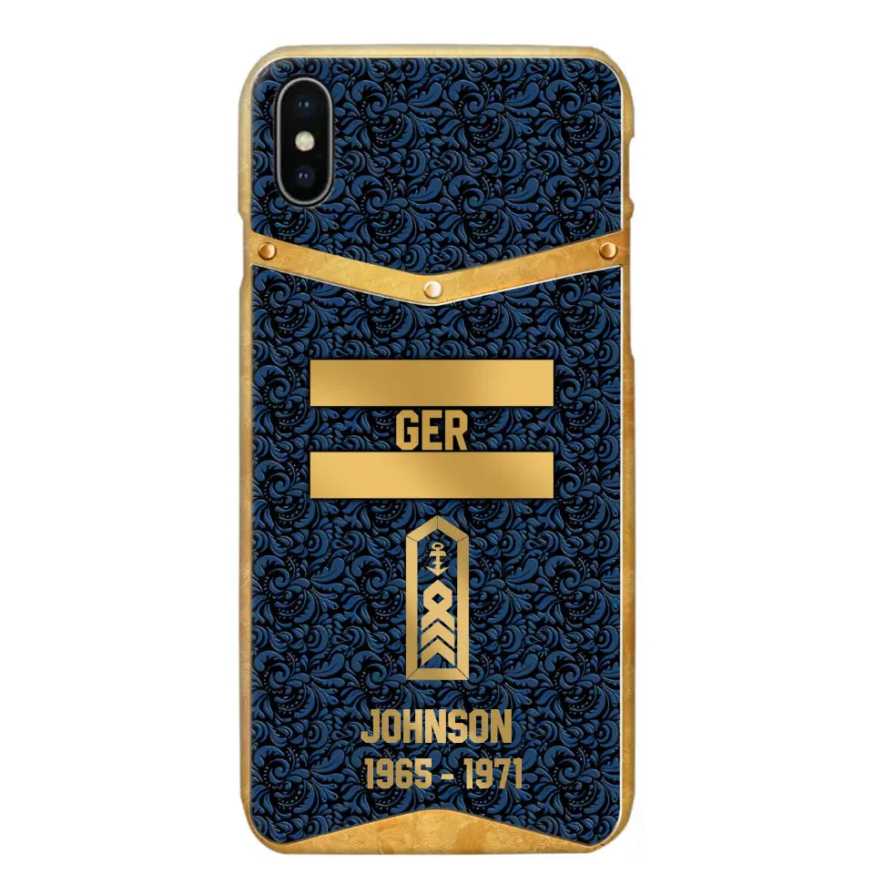 Personalized Royal Golden German Veteran Phonecase Printed