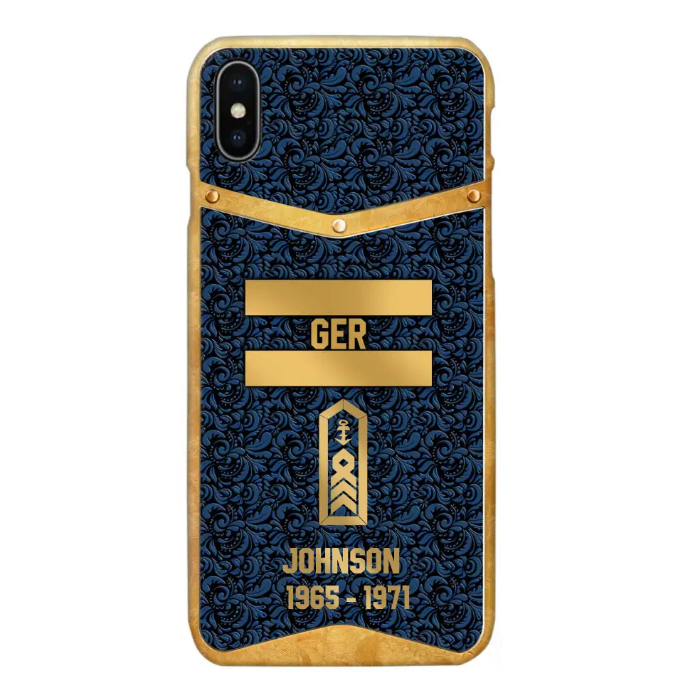 Personalized Royal Golden German Veteran Phonecase Printed