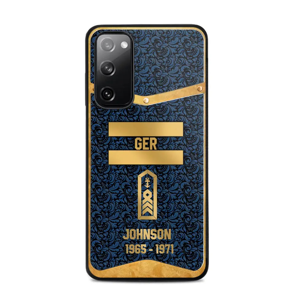 Personalized Royal Golden German Veteran Phonecase Printed