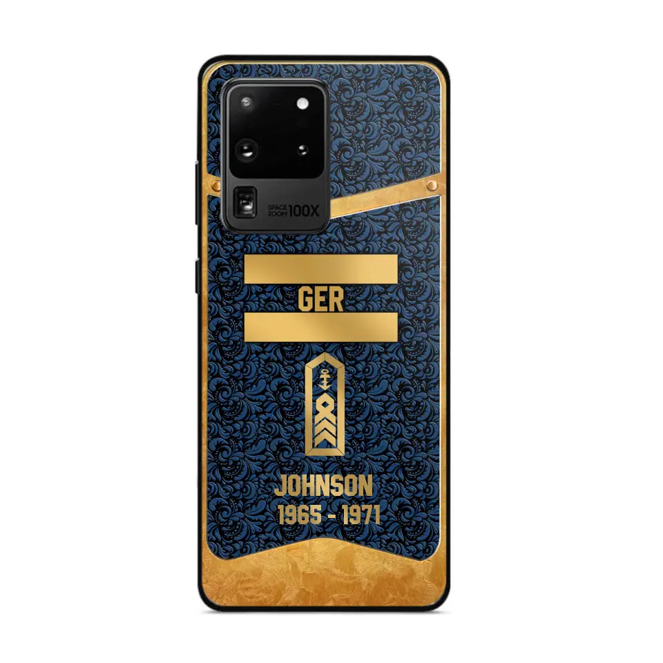 Personalized Royal Golden German Veteran Phonecase Printed