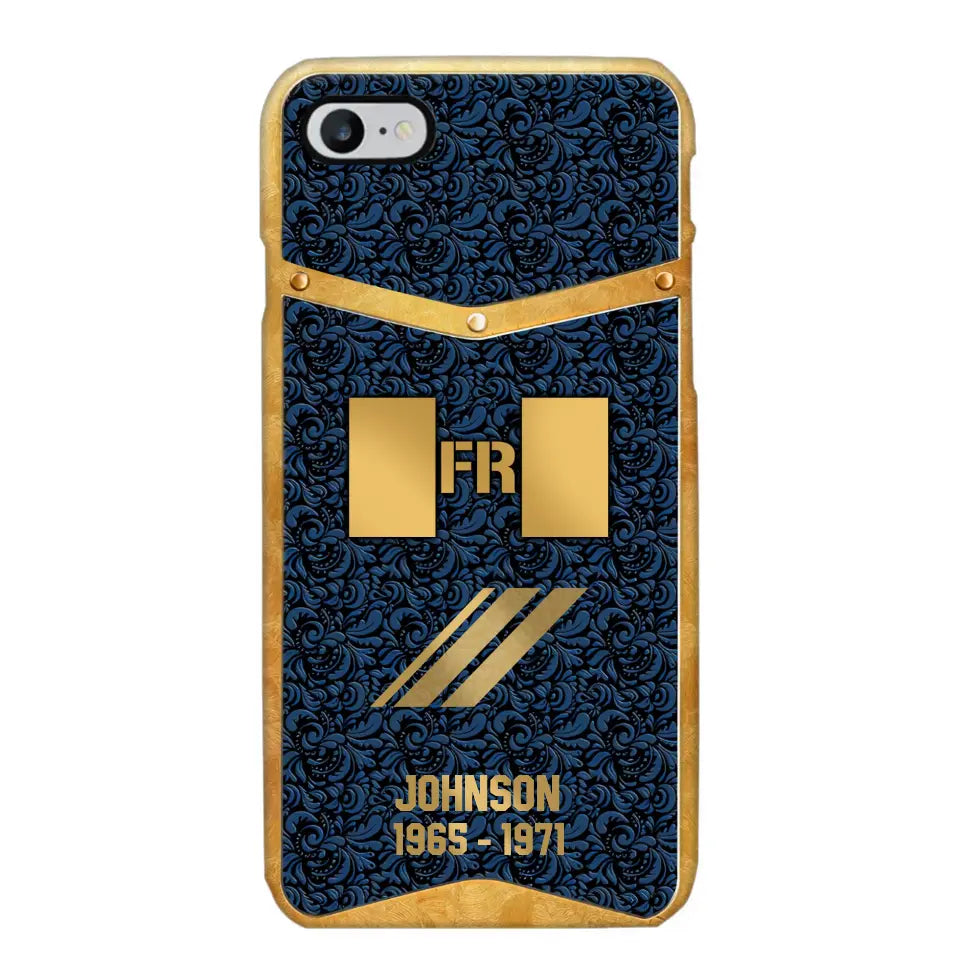 Personalized Royal Golden French Veteran Phonecase Printed 67