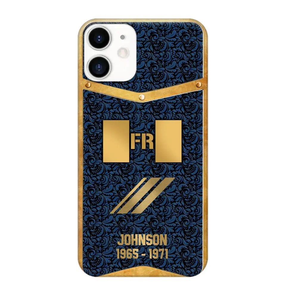 Personalized Royal Golden French Veteran Phonecase Printed 67