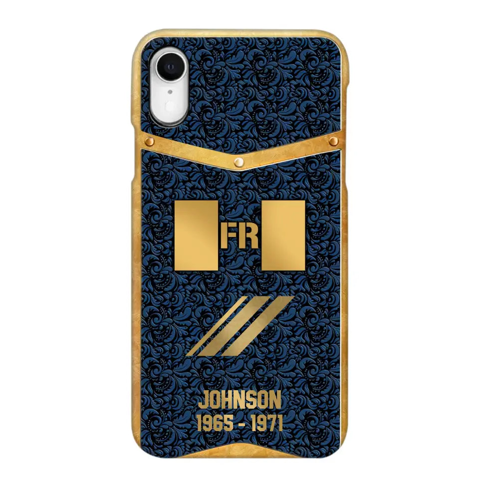 Personalized Royal Golden French Veteran Phonecase Printed 67