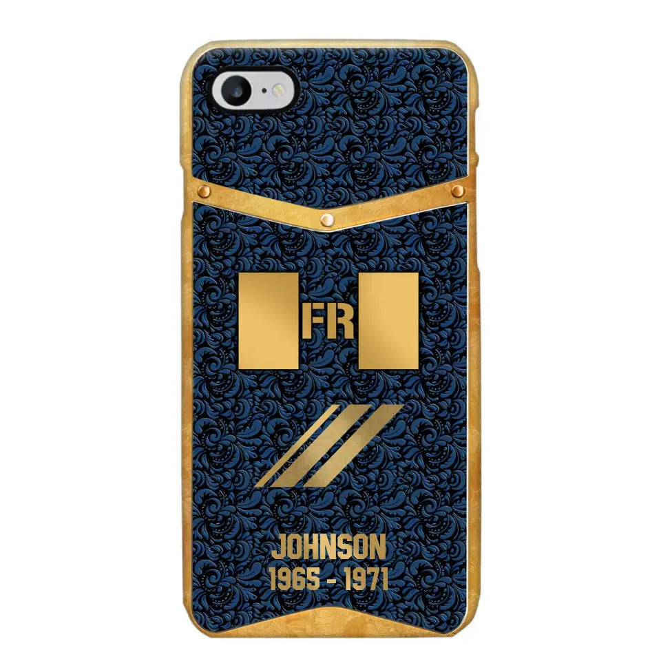 Personalized Royal Golden French Veteran Phonecase Printed 67