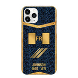 Personalized Royal Golden French Veteran Phonecase Printed 67