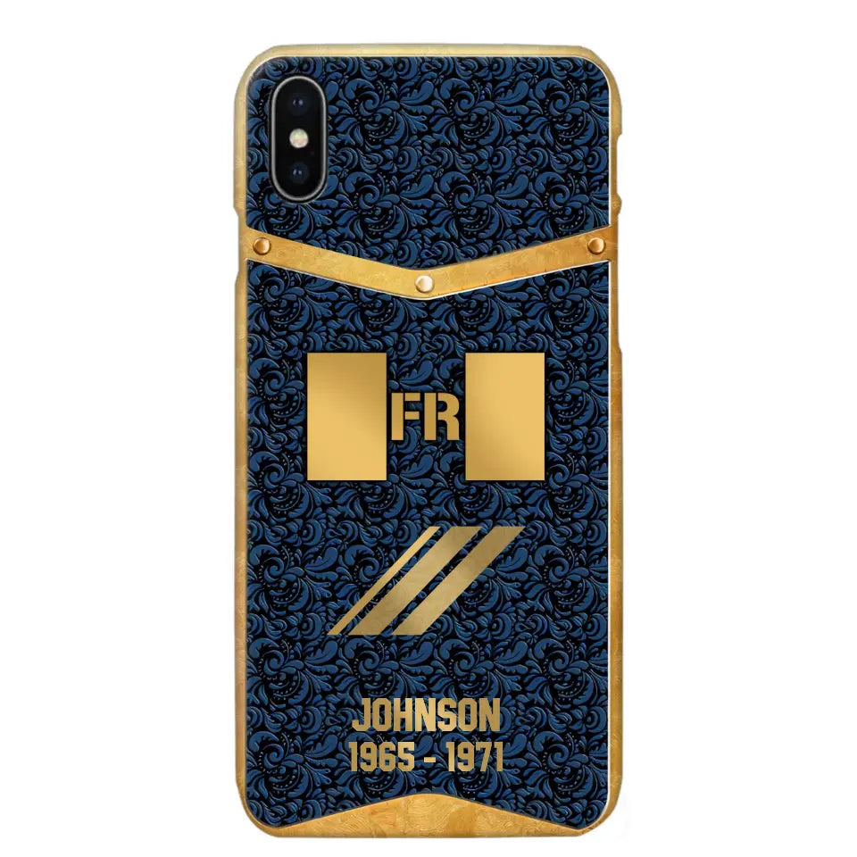 Personalized Royal Golden French Veteran Phonecase Printed 67