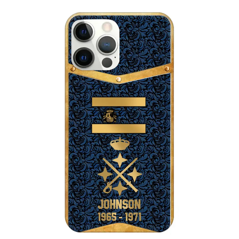 Personalized Royal Golden Spanish Veteran Phonecase Printed 67