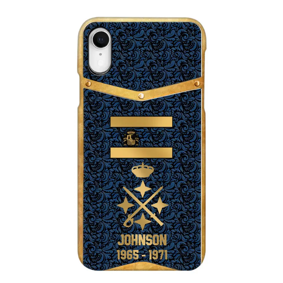 Personalized Royal Golden Spanish Veteran Phonecase Printed 67