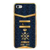 Personalized Royal Golden Spanish Veteran Phonecase Printed 67