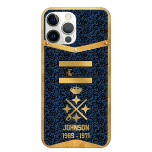 Personalized Royal Golden Spanish Veteran Phonecase Printed 67