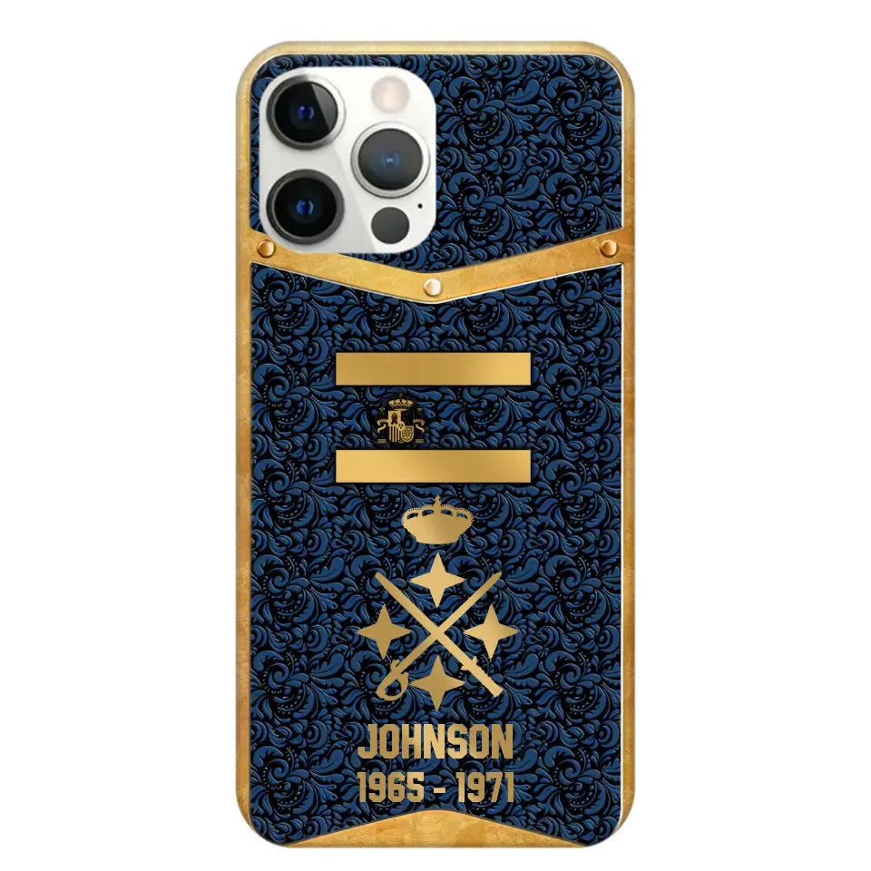 Personalized Royal Golden Spanish Veteran Phonecase Printed 67