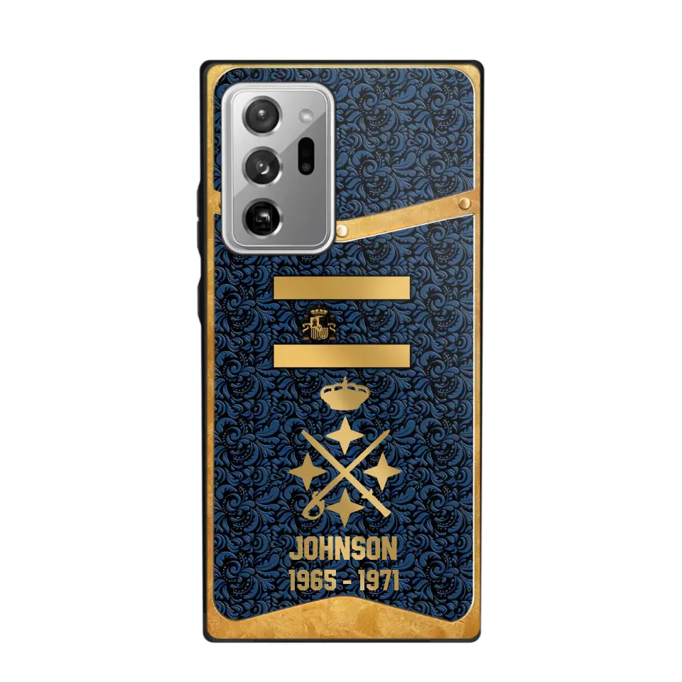 Personalized Royal Golden Spanish Veteran Phonecase Printed 67