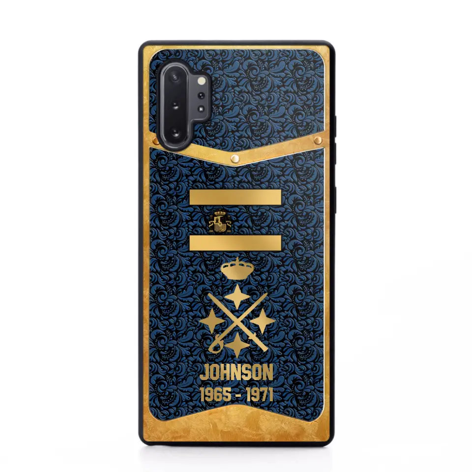 Personalized Royal Golden Spanish Veteran Phonecase Printed 67