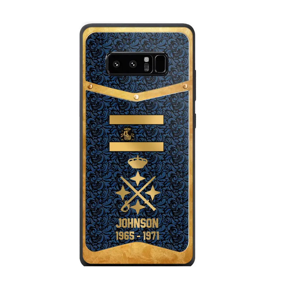 Personalized Royal Golden Spanish Veteran Phonecase Printed 67