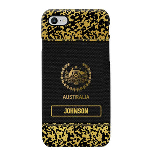 Personalized Australian Veterans Camo Golden Phone Case QTDT0807