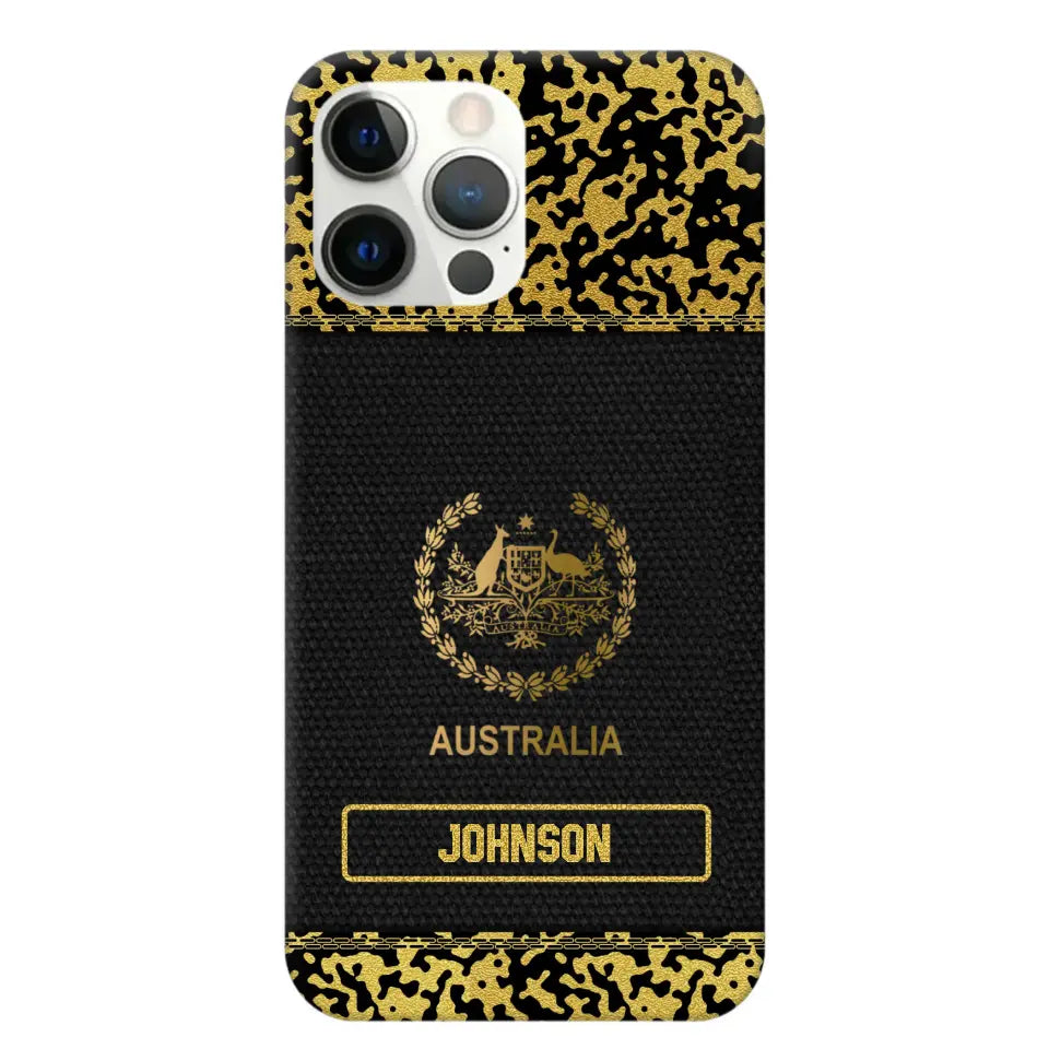 Personalized Australian Veterans Camo Golden Phone Case QTDT0807