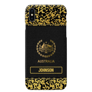 Personalized Australian Veterans Camo Golden Phone Case QTDT0807