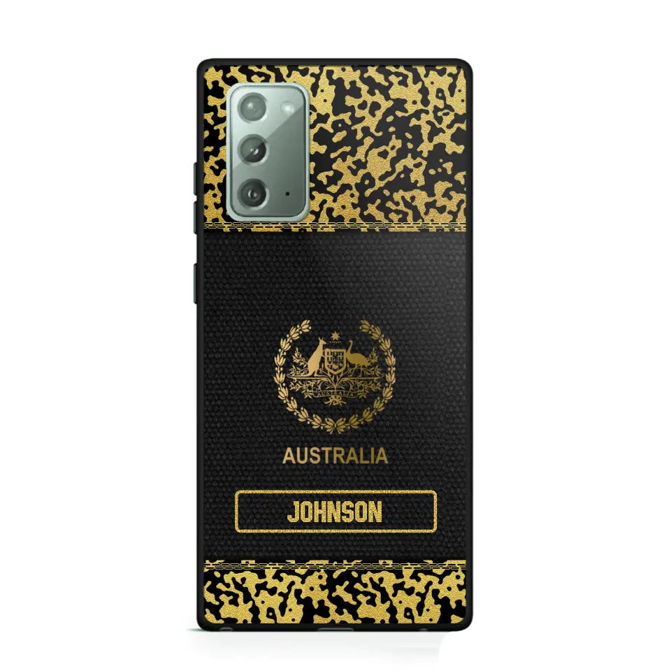 Personalized Australian Veterans Camo Golden Phone Case QTDT0807