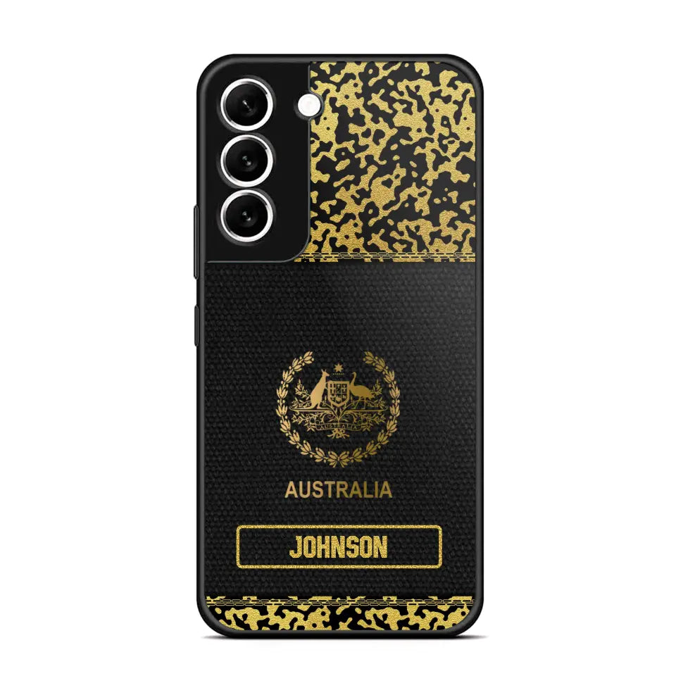 Personalized Australian Veterans Camo Golden Phone Case QTDT0807