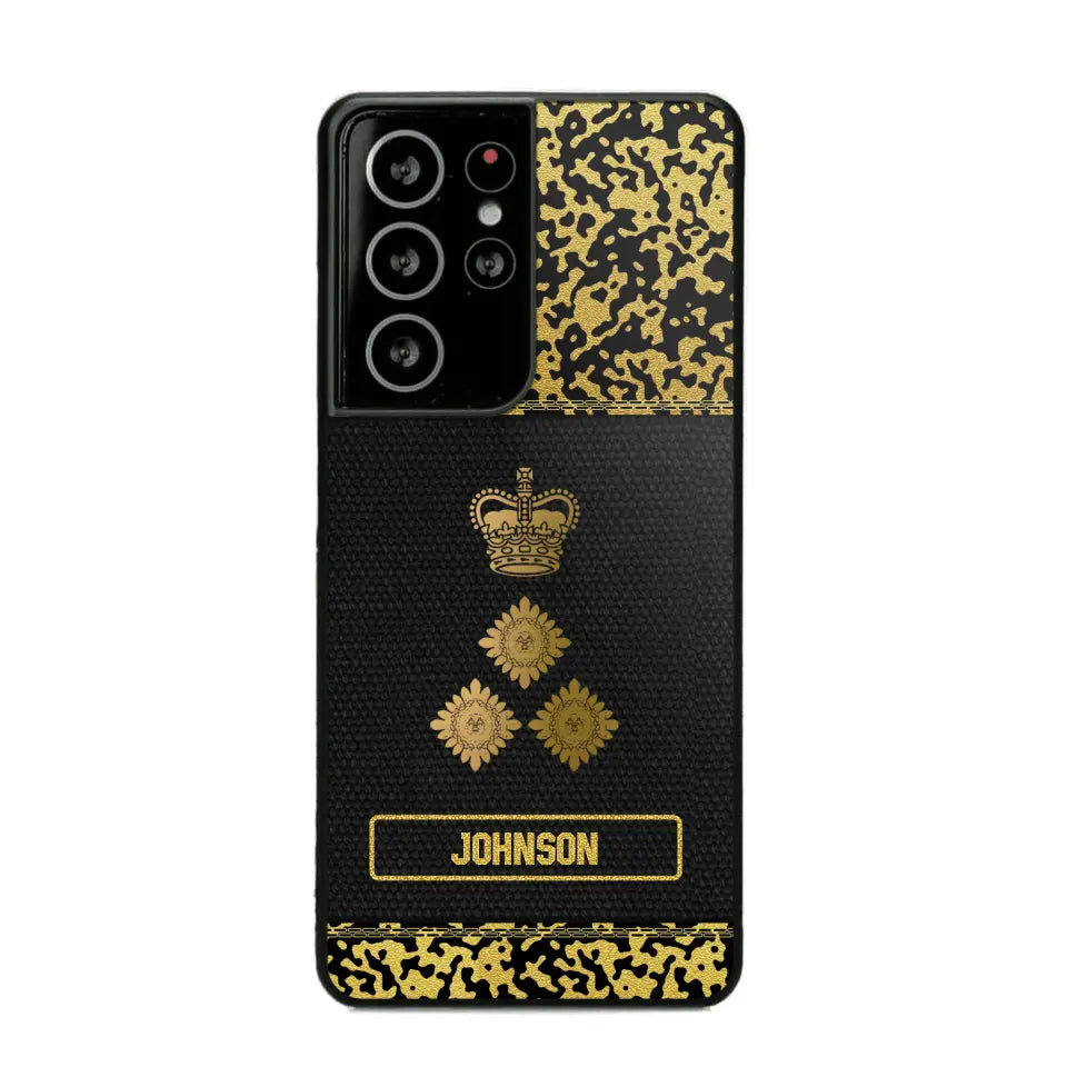 Personalized British Veterans Camo Golden Phone Case QTDT0807