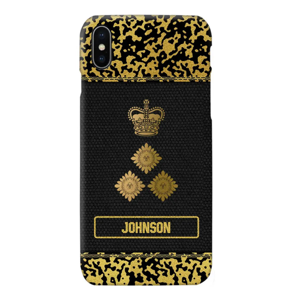 Personalized British Veterans Camo Golden Phone Case QTDT0807