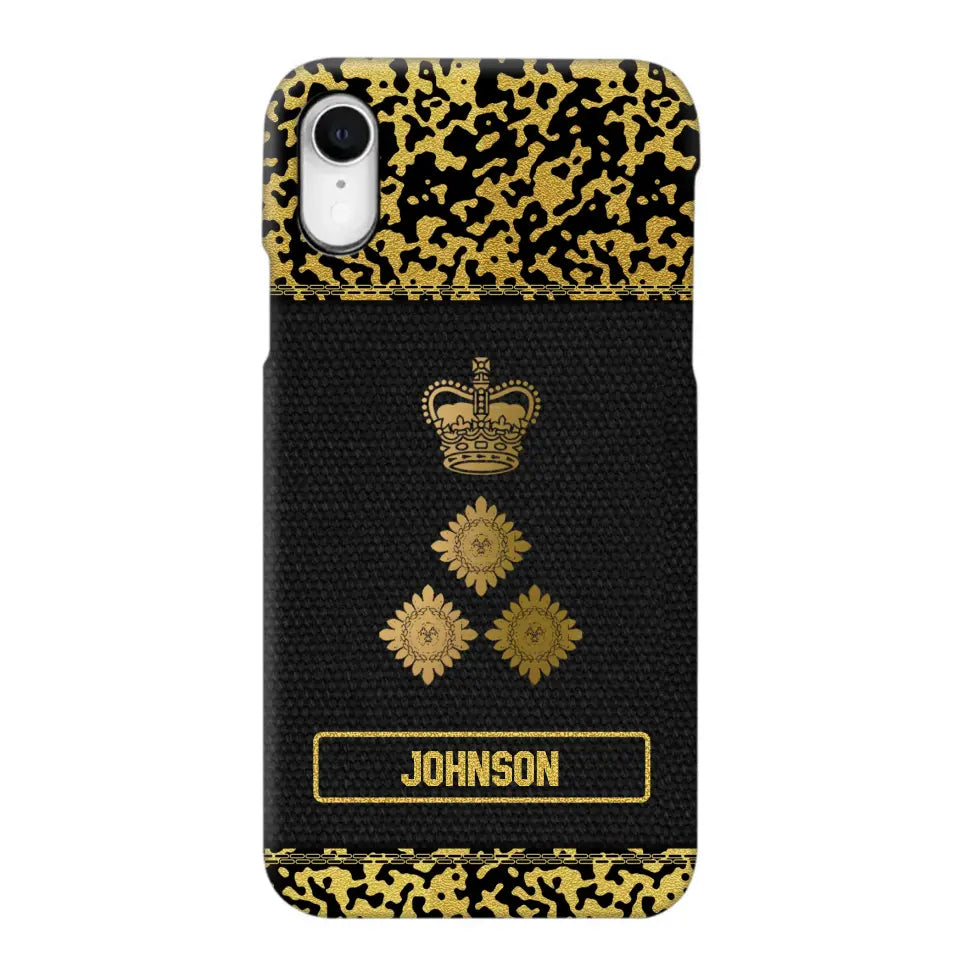 Personalized British Veterans Camo Golden Phone Case QTDT0807