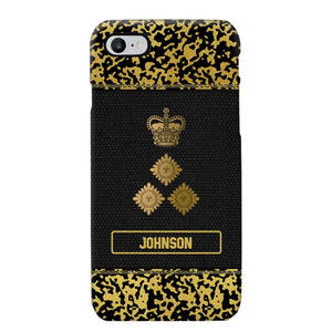 Personalized British Veterans Camo Golden Phone Case QTDT0807