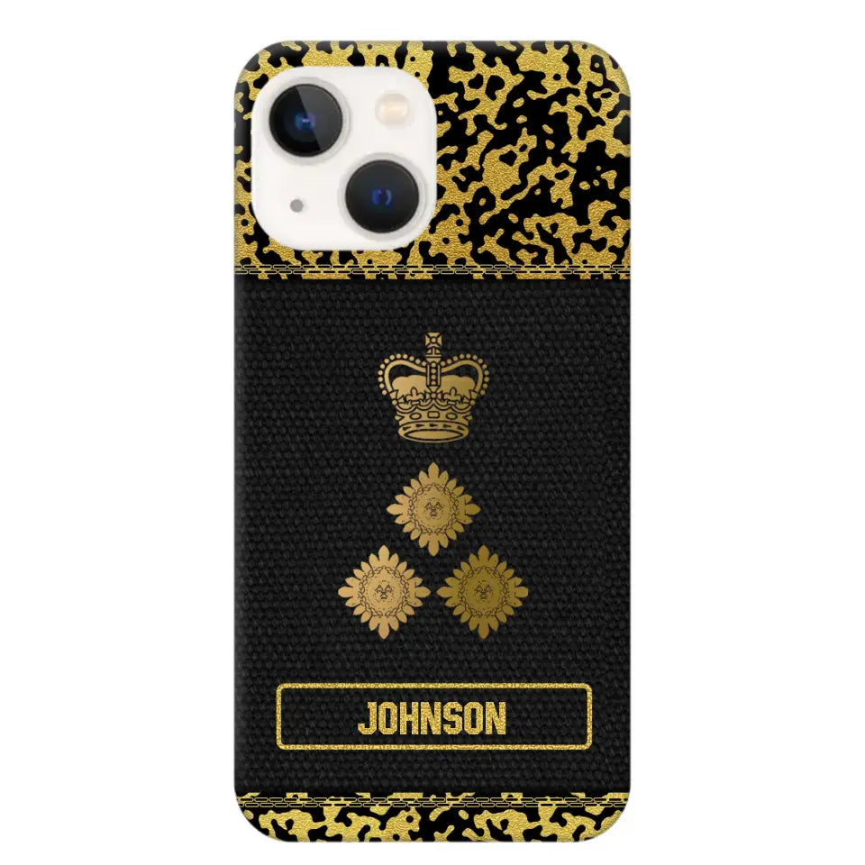 Personalized British Veterans Camo Golden Phone Case QTDT0807