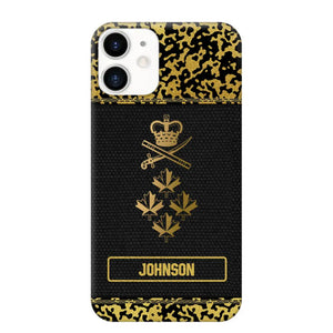 Personalized Canadian Veterans Camo Golden Phone Case QTDT0807