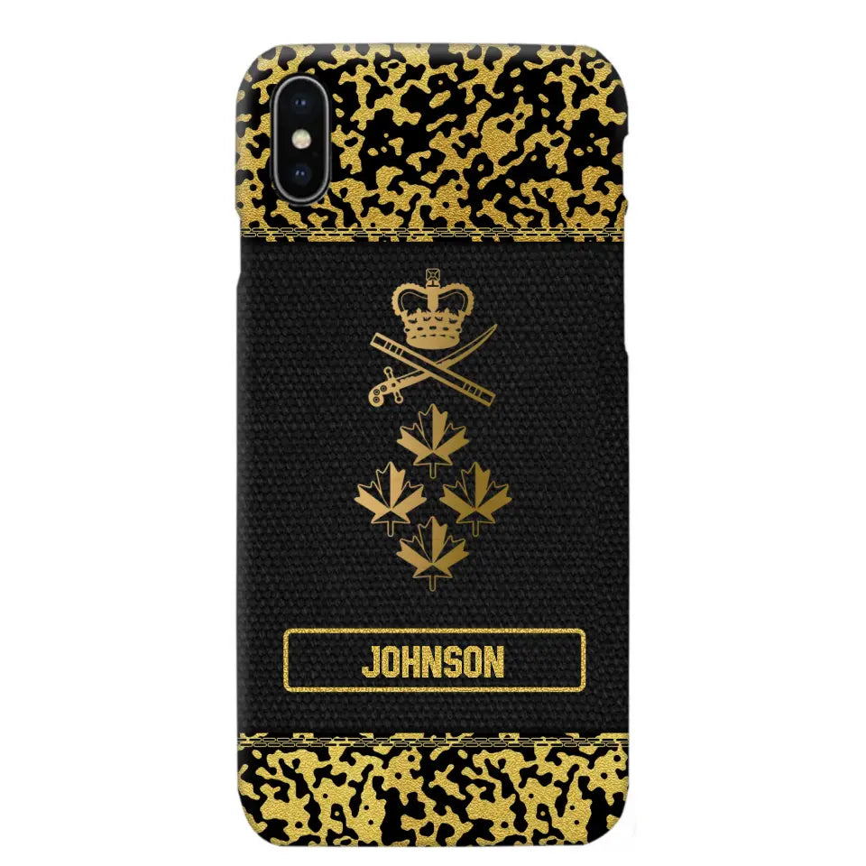 Personalized Canadian Veterans Camo Golden Phone Case QTDT0807