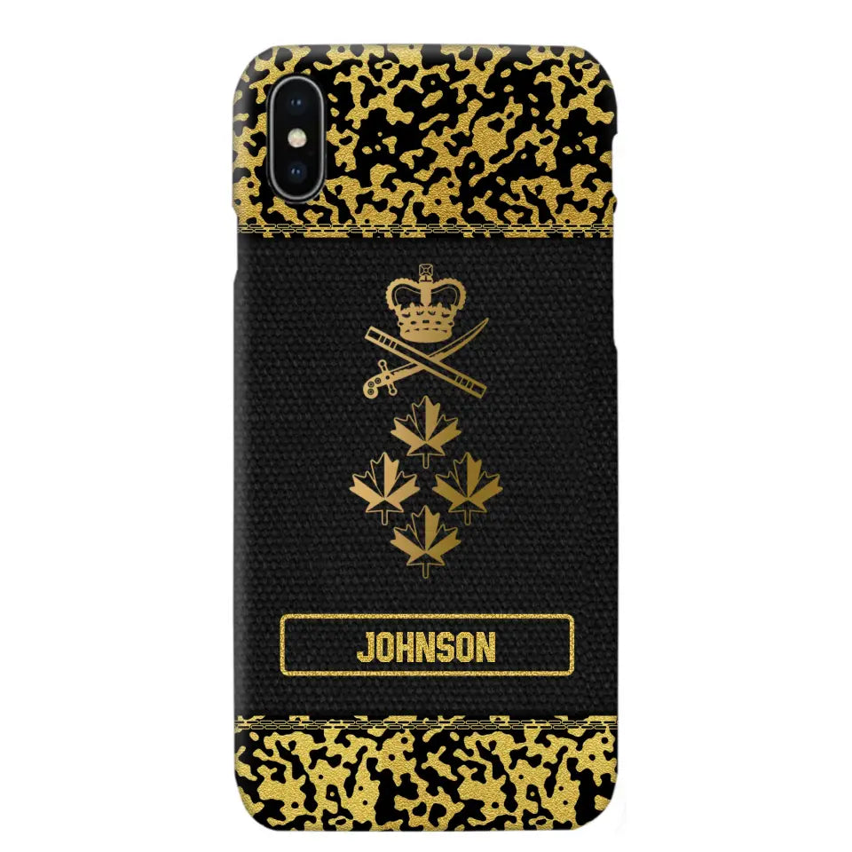 Personalized Canadian Veterans Camo Golden Phone Case QTDT0807