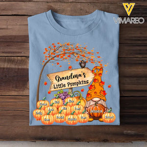 Personalized Grandmas Little Pumpkins Fall Season T-Shirt Printed QTDT807