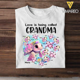 Personalized Love Is Being Called Grandma Turtles With Kid Name T-shirt Printed MTPN0707