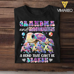 Personalized Grandma and Granddaughters or Grandsons A Bond That Can't Be Broken T-shirt Printed MTHHQ0707