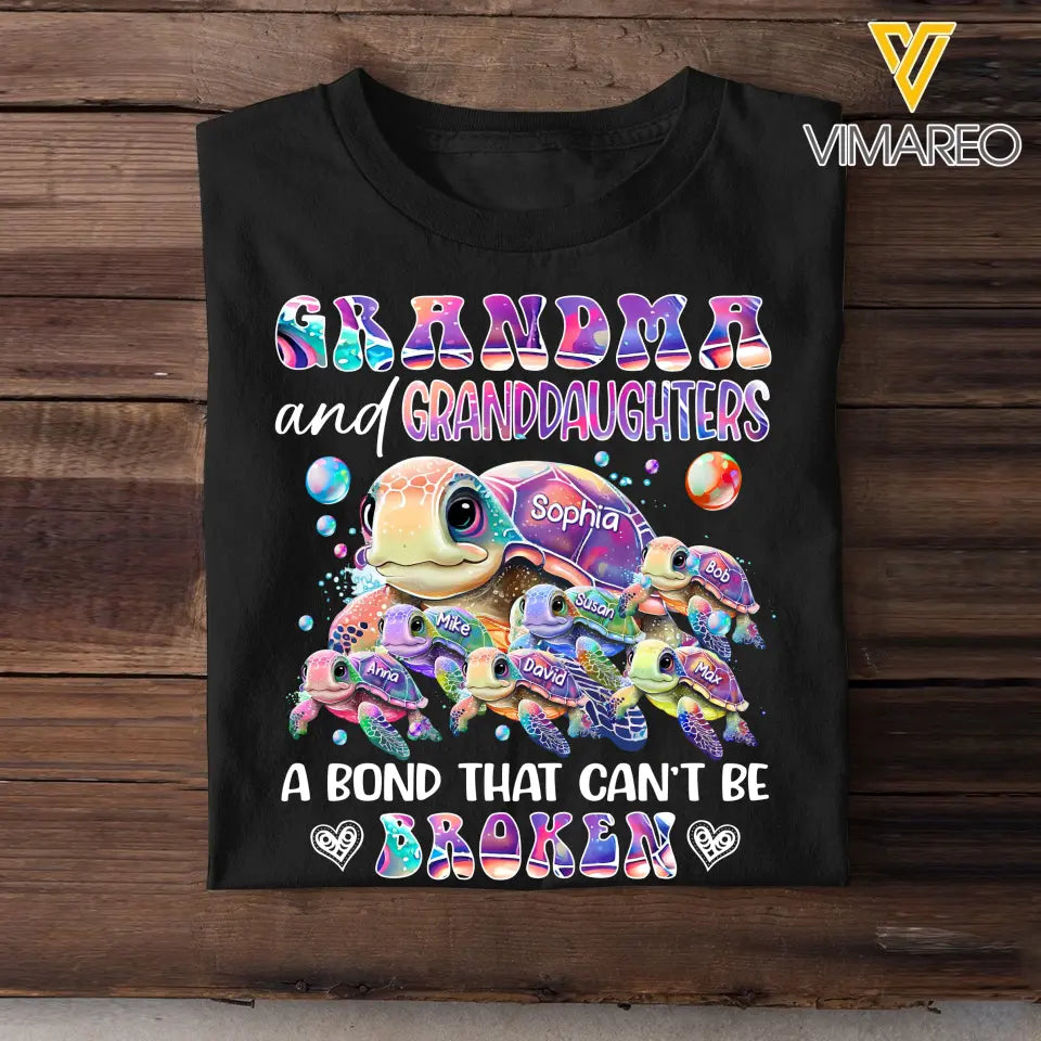 Personalized Grandma and Granddaughters or Grandsons A Bond That Can't Be Broken T-shirt Printed MTHHQ0707