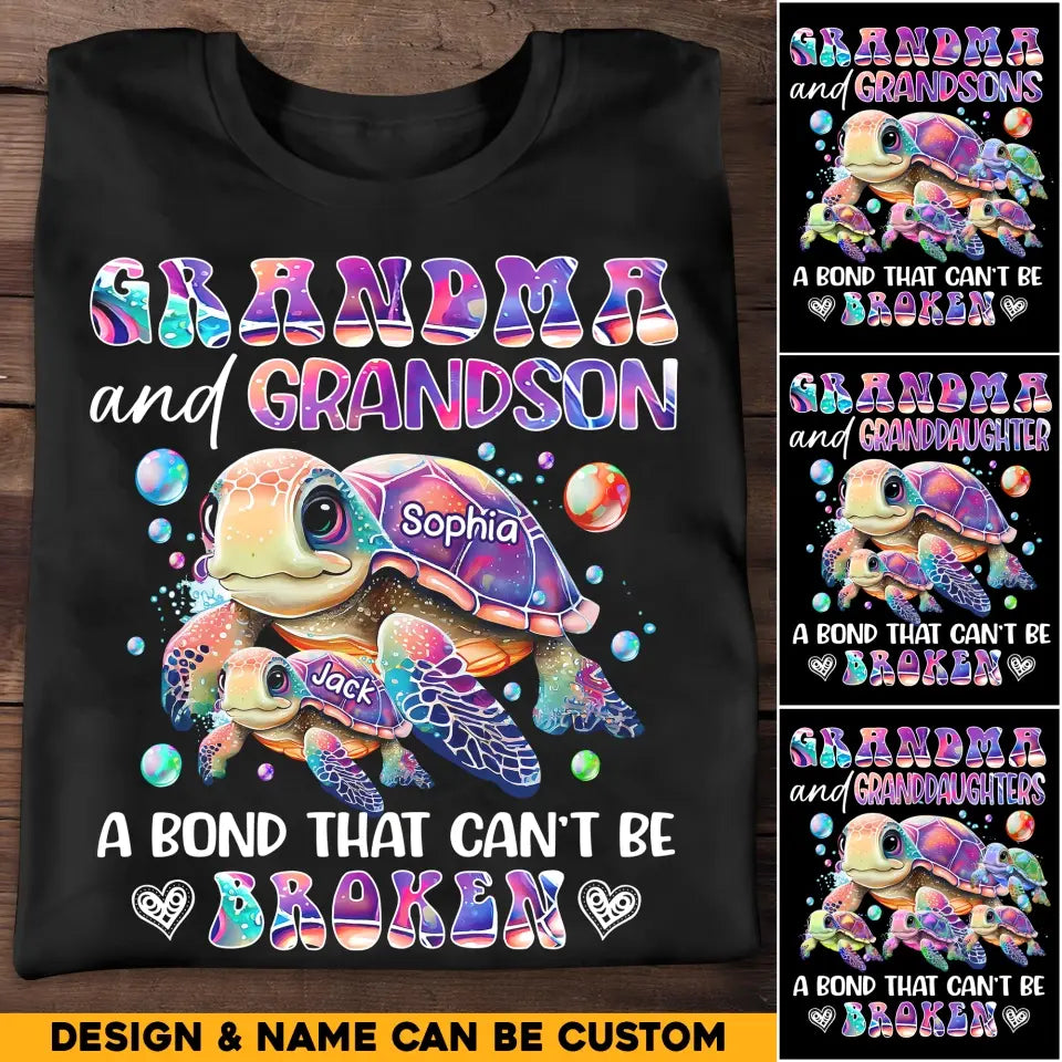 Personalized Grandma and Granddaughters or Grandsons A Bond That Can't Be Broken T-shirt Printed MTHHQ0707