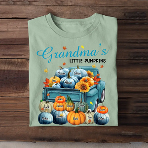 Personalized Fall Season Grandma's Little Pumpkins Car With Kid Names T-shirt Printed 23JUL-KVH10