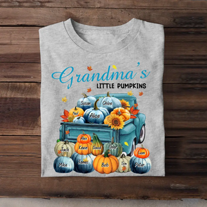 Personalized Fall Season Grandma's Little Pumpkins Car With Kid Names T-shirt Printed 23JUL-KVH10