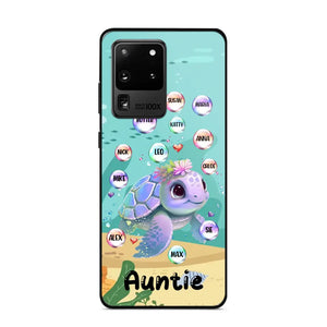 Personalized Auntie Turtle Colorful With Kids Phone Case Printed QTHN1007