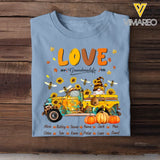 Personalized Love Grandmalife with Kid Names Fall Season Pumpkin Bees & Sunflowers Car T-shirt Printed HTHKVH1107