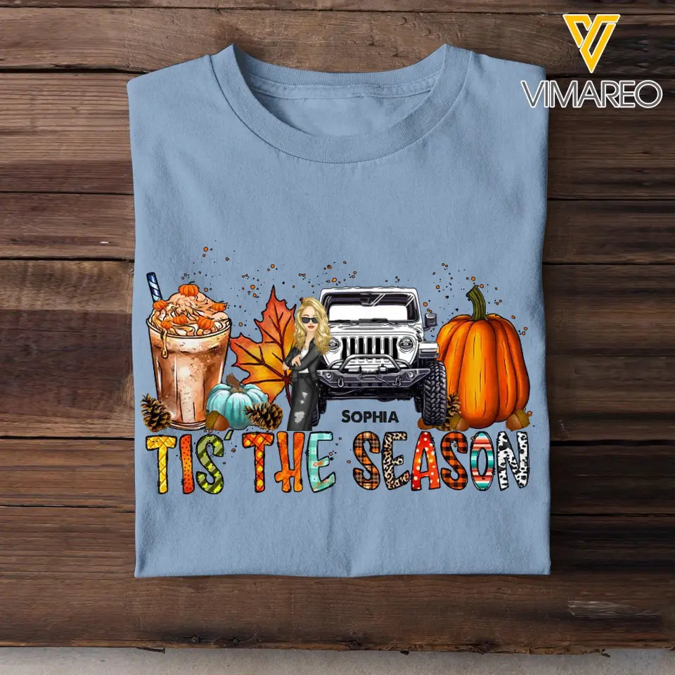 PersonalizedTis The Season Jeep Lover Fall Season Pumpkin T-Shirt Printed QTPN1107