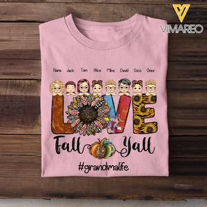 Personalized Love Fall You Grandmalife Kid Names T-Shirt Printed HTHPVD1107