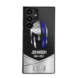 Personalized US Flag Law Enforcement Thin Blue Line Department Phone Case Printed 23JUL-PD12